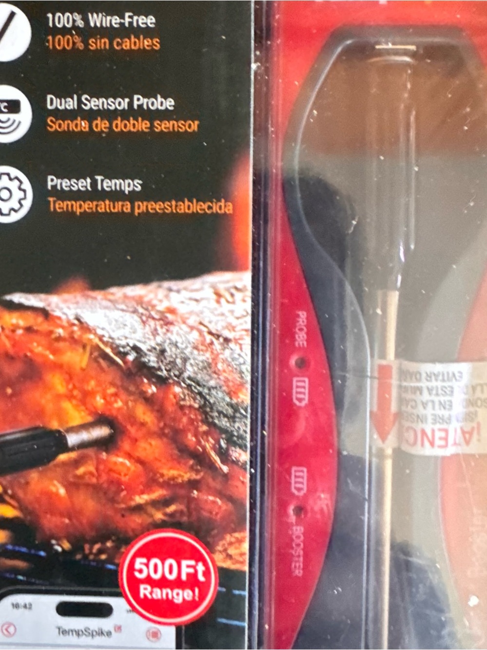 Wireless Meat Thermometer Probe - Red and Black brand new